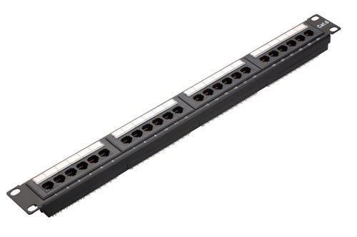 Bantalan Rail Domestik Patch Panel / 24 Port Rj45 Patch Panel Lemes Dan Fleksibel Tarik YH4007