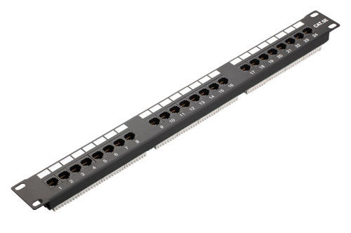 Cat5e UTP Fast Ethernet Network Horizontal Patch Panel 24 Port 1U 19inch AMP Tipe Tyco Tipe IDC YH4009