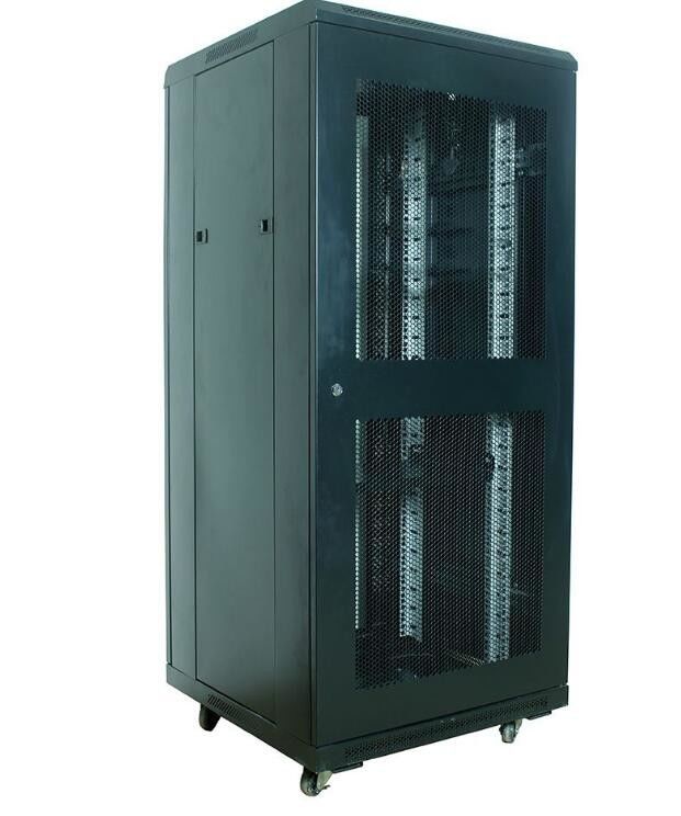 Dustproof Steel Floor Standing Network Server Cabinet 19 ′′ dengan Pintu Kaca YH2001