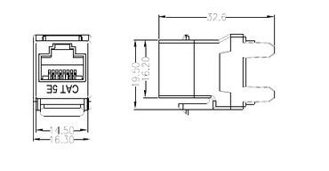 CAT.5E RJ45 Network keystone jack Krone 180 derajat 8P8C modular jack YH7004 Handal-Tinggi