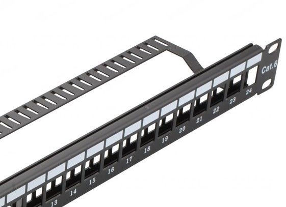24 Port Kosong Keystone Network Patch Panel dengan Manajer Kabel Wall Mount YH4018