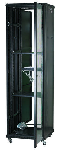 Dustproof Steel Floor Standing Network Server Cabinet 19 ”dengan Glass Door YH2001